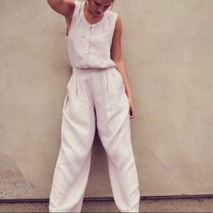 💔SOLD💔 Free People Mocha Linen Jumpsuit